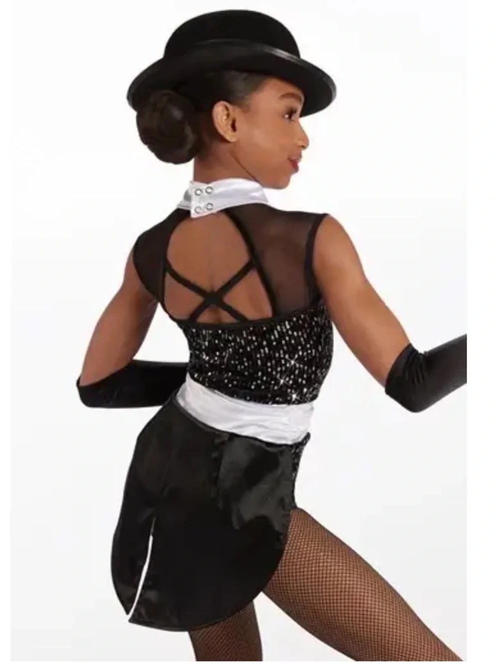 Weissman Showtime “Sh-Boom” 15142 IC Black White Dance Costume + Opera Gloves